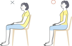 良い姿勢と悪い姿勢のイラスト